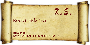 Kocsi Sára névjegykártya